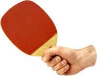 Ping Pong racket in hand PNG image