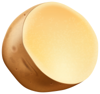cut half potato PNG image