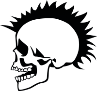 Punk hair skull PNG
