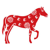 Red horse 2026 year PNG