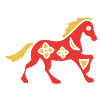 Red horse 2026 year PNG