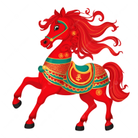 Red horse 2026 year PNG