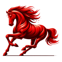 Red horse 2026 year PNG