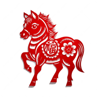 Red horse 2026 year PNG