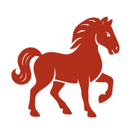 Red horse 2026 year PNG