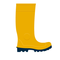 Rubber boot yellow PNG