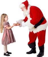 Santa Claus with girl PNG