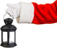 Santa Claus hand with lantern PNG