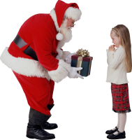 Santa Claus and girl PNG image