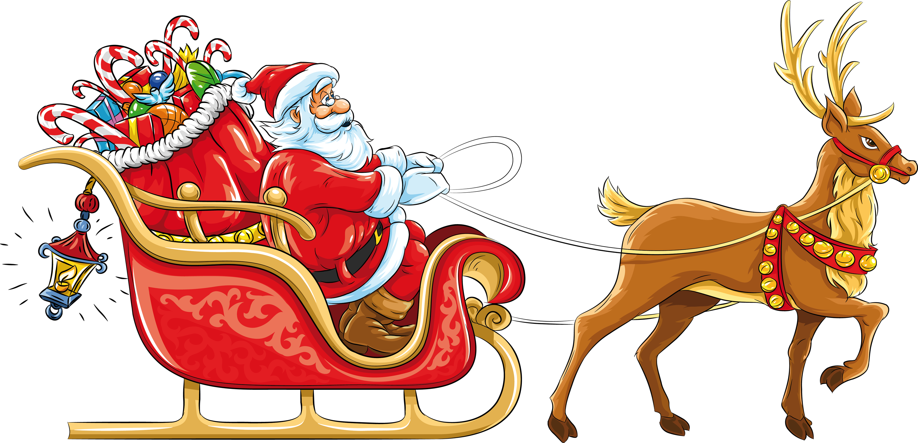 Santa sleigh PNG images free download