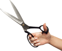 Ножницы в руке PNG фото