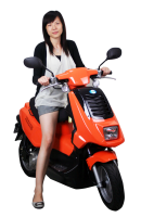 Girl on scooter PNG image