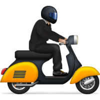 Man on scooter PNG image