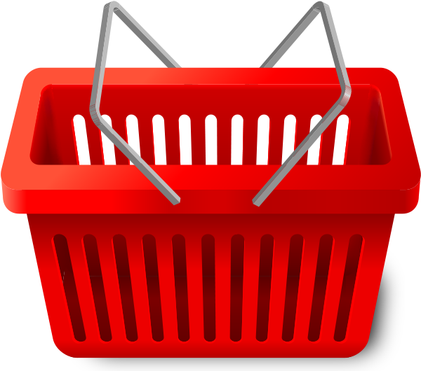Red shopping cart PNG