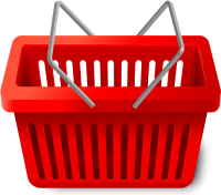 Red shopping cart PNG