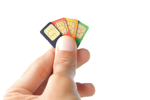 SIM Cards in hand PNG