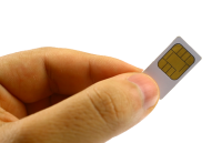 SIM card in hand PNG