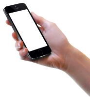 Smartphone in hand PNG