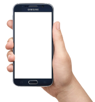 Smartphone in hand PNG