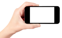 Smartphone in hand PNG