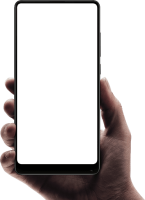 Smartphone in hand PNG