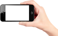 Smartphone in hand PNG image