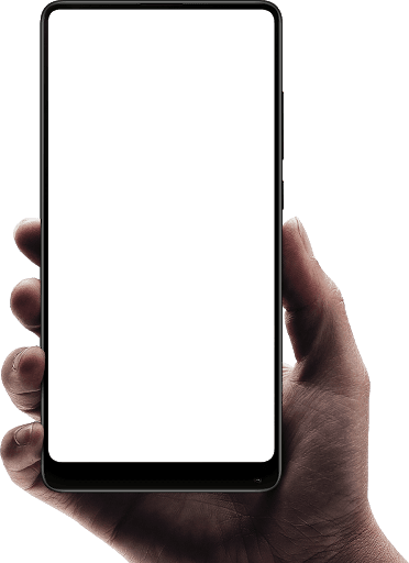 Smartphone in hand PNG