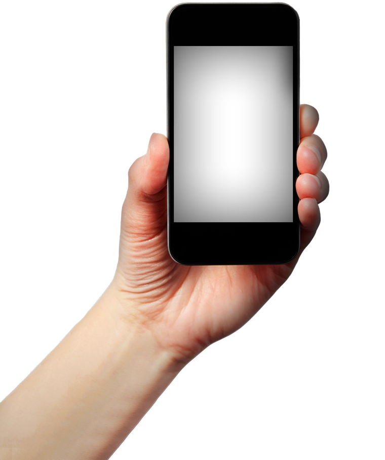 Smartphone in hand PNG image