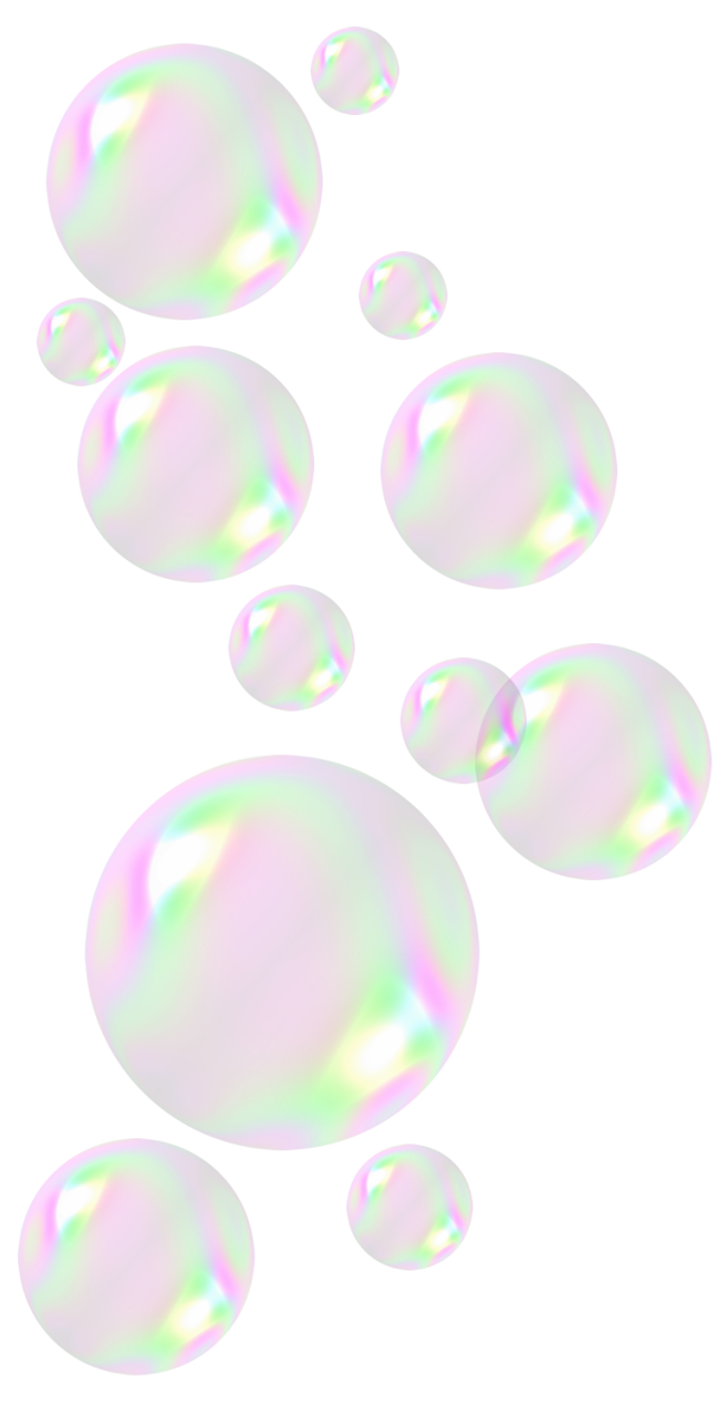 Мыльные пузыри на прозрачном фоне в формате png