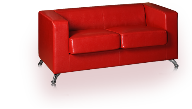 Red sofa PNG image
