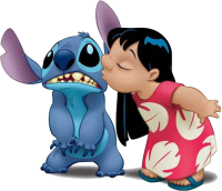 Lilo kisses Stitch PNG
