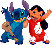 Stitch dancing with Lilo PNG
