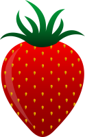 Big red ripe strawberry PNG image