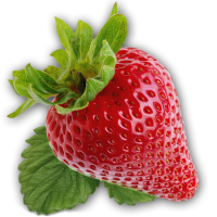 Strawberry with leaves PNG image