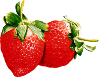 two strawberry PNG images