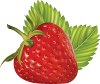 Strawberry with leaves PNG 
