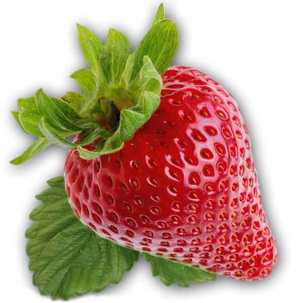 Strawberry with leaves PNG image