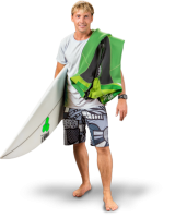 Man with surfing board PNG image