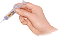 Syringe in hand PNG