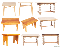 Wooden tables PNG image