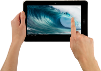 Tablet in hands PNG image