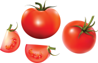 Cutted tomato with knife PNG