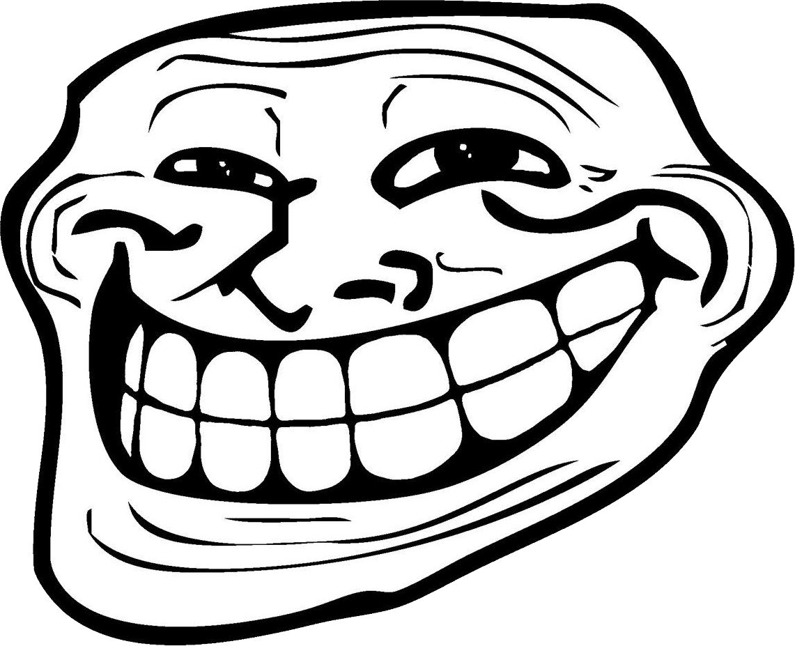 Trollface PNG transparent image download, size: 885x725px