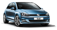 blue Volkswagen Golf PNG car image