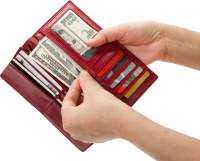 Wallet in hands PNG image