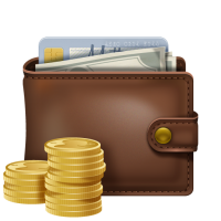 Wallet with money PNG image