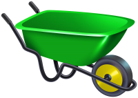 green plastic wheelbarrow PNG