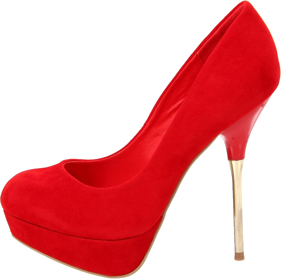 Red women shoe PNG image.