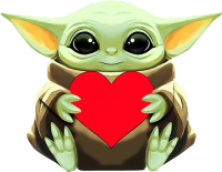 Yoda baby with heart PNG