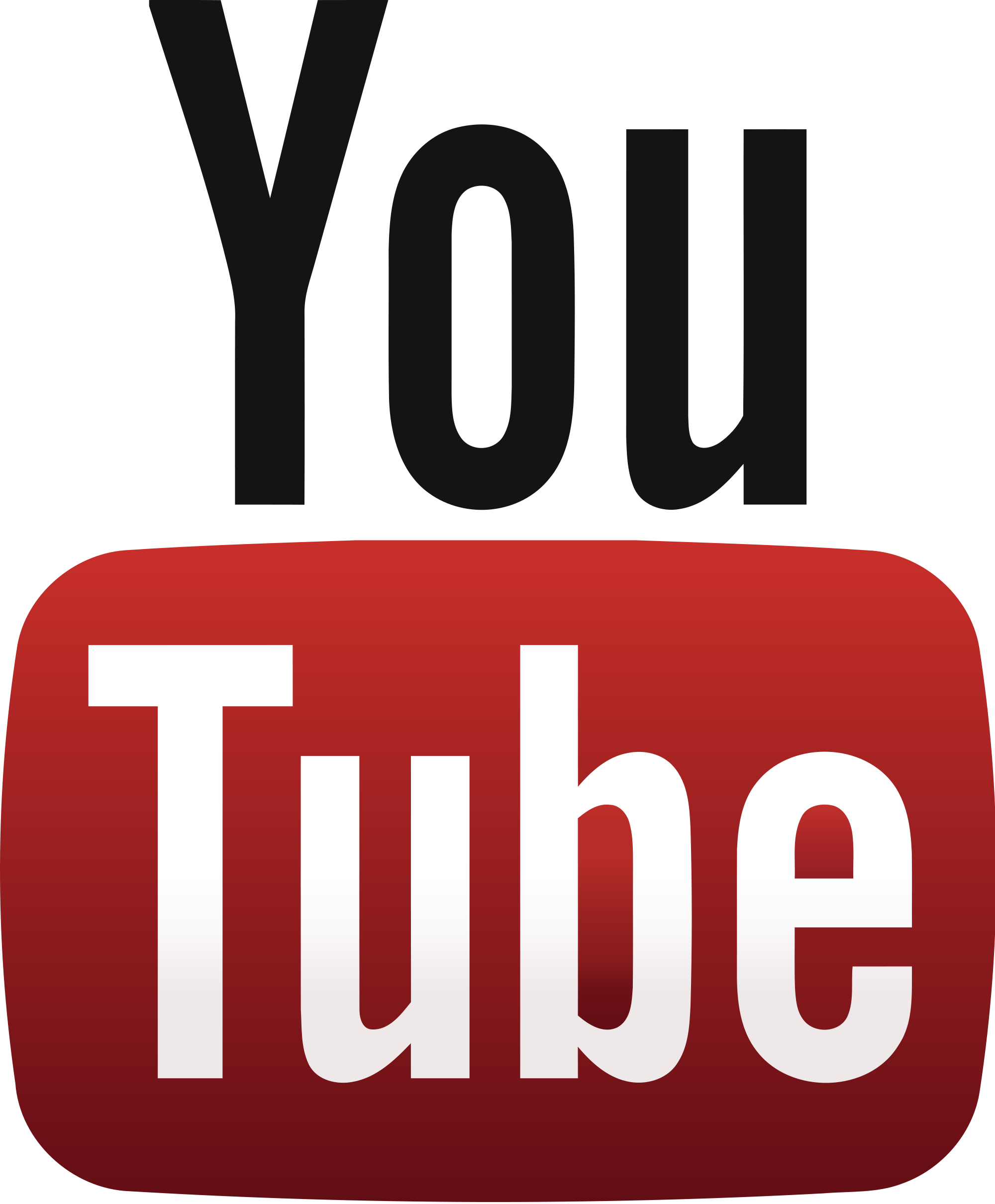 Youtube logo PNG transparent image download, size: 2000x2421px